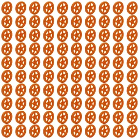 100 Pack Orange 35mm Front Wheels with Spokes for Co2 Dragsters