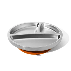 Avanchy Stainless Steel Suction Toddler Plate Orange