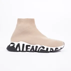 Balenciaga Mens Speed Beige / White / Black / Graffiti EU 39 / UK 5