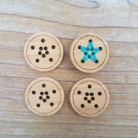 Bamboo Star Buttons 3/4" (set of 4)