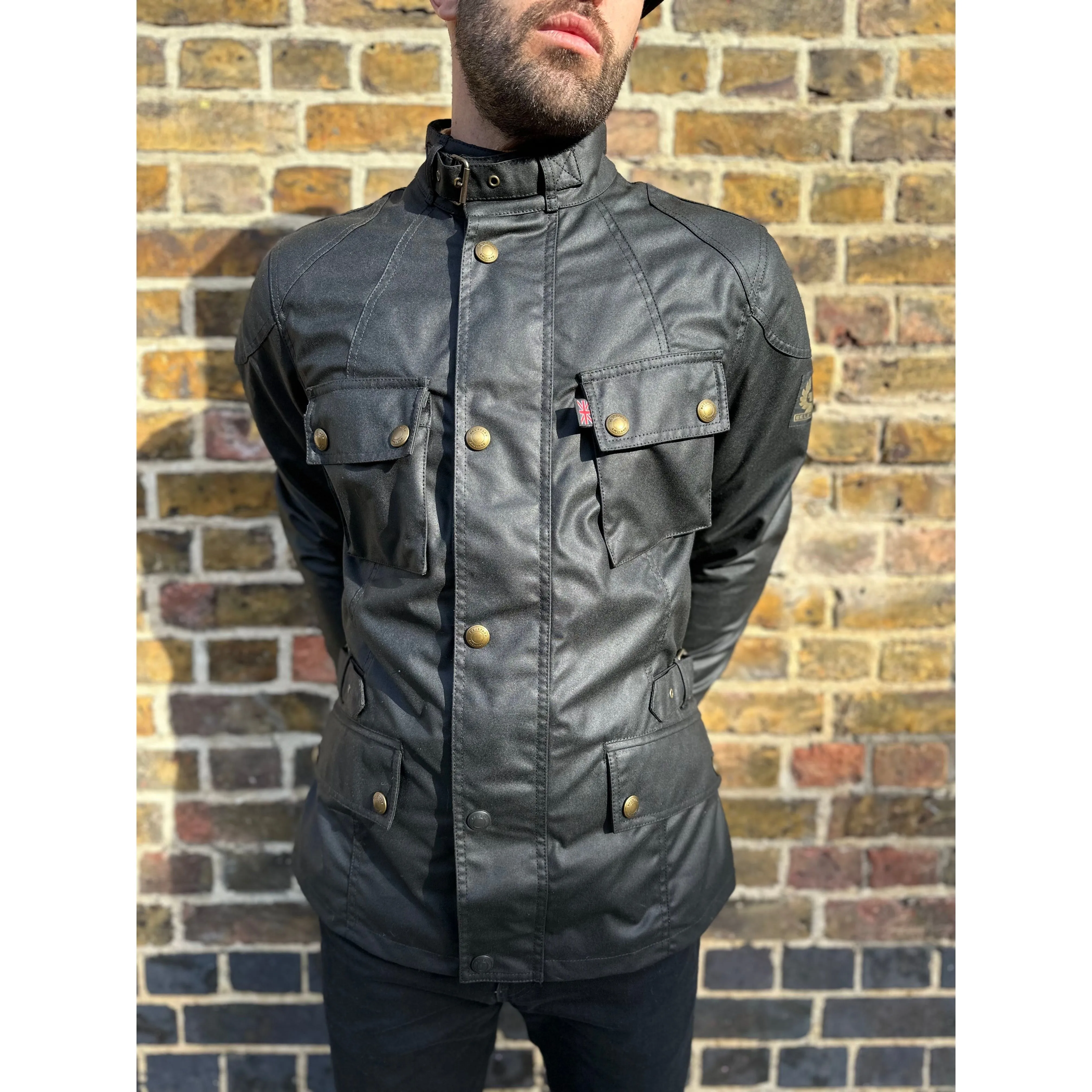 Belstaff - Crosby  Motorcycle Waxed Cotton Black - Jacket