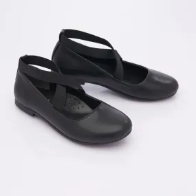 Black Satin Ballerina Flats