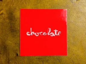 Chocolate Square Logo Large Sticker - Red