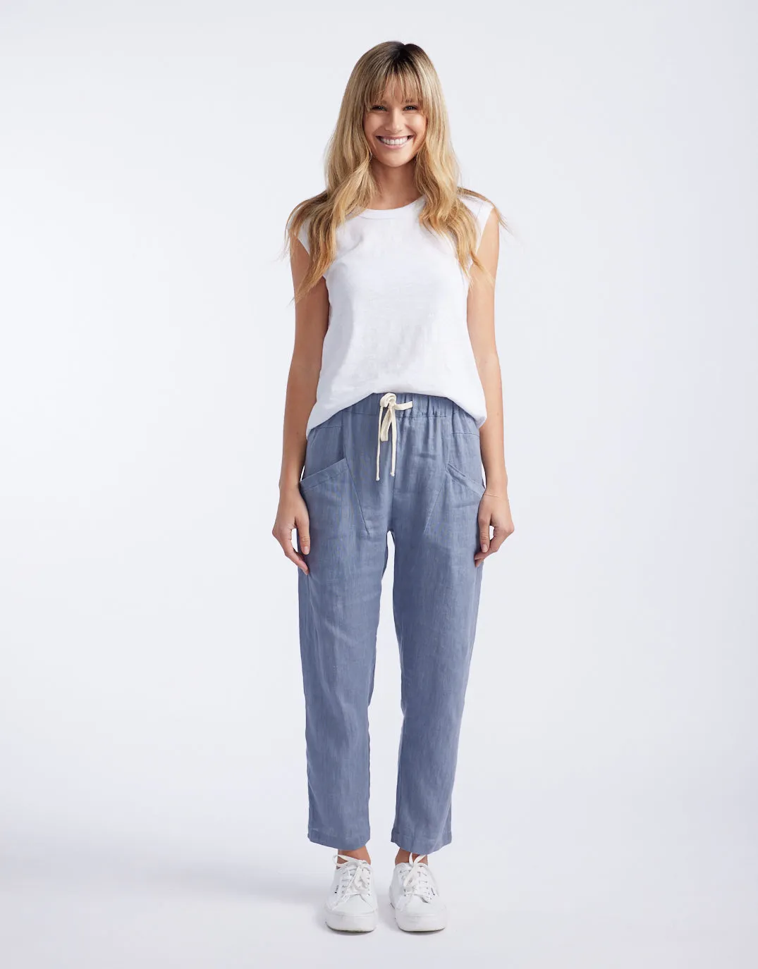 Luxe Linen Pants - Steel