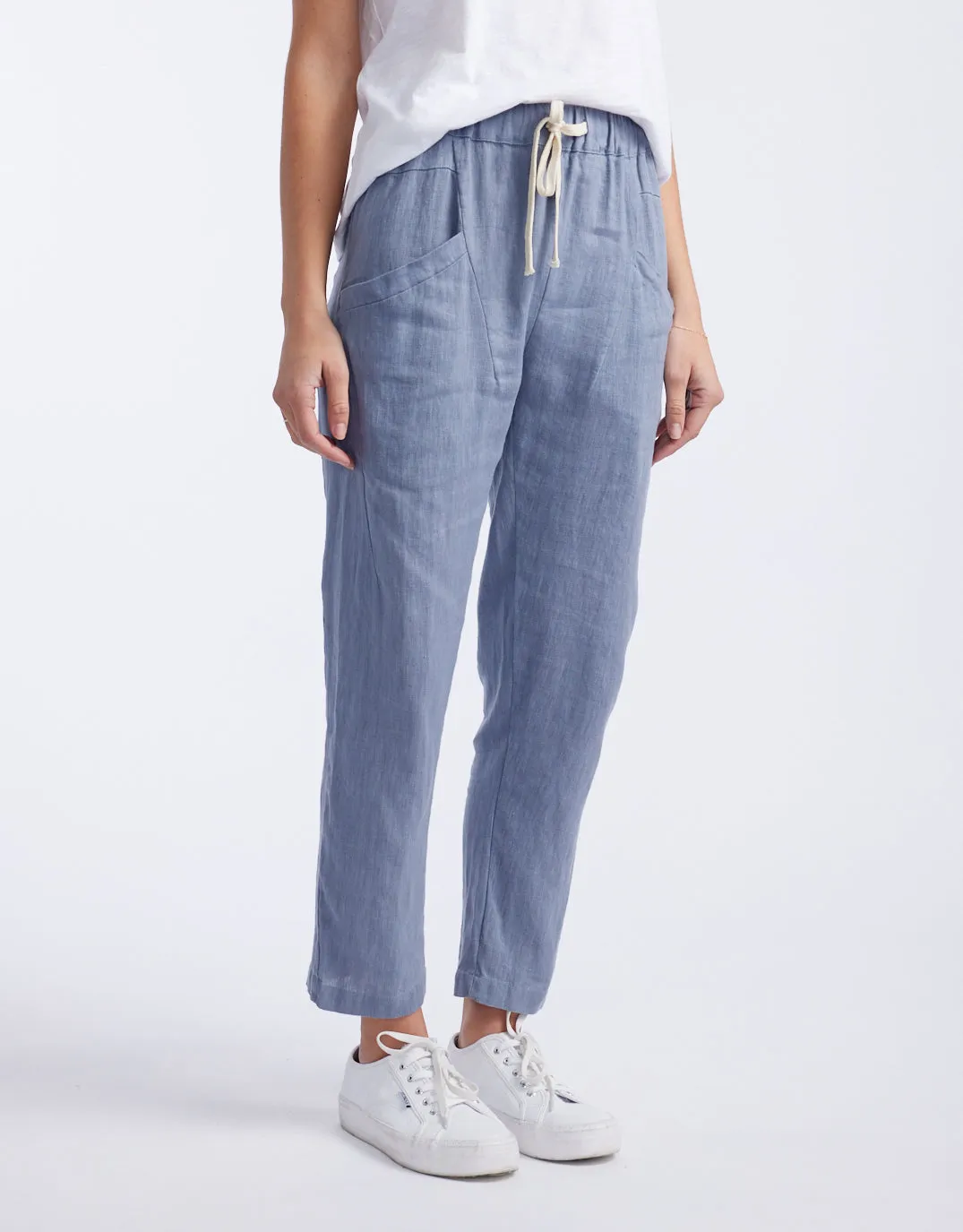 Luxe Linen Pants - Steel