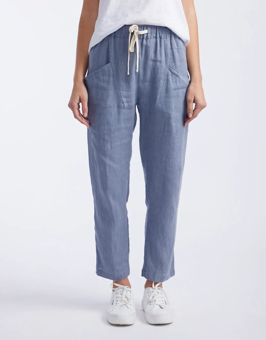 Luxe Linen Pants - Steel