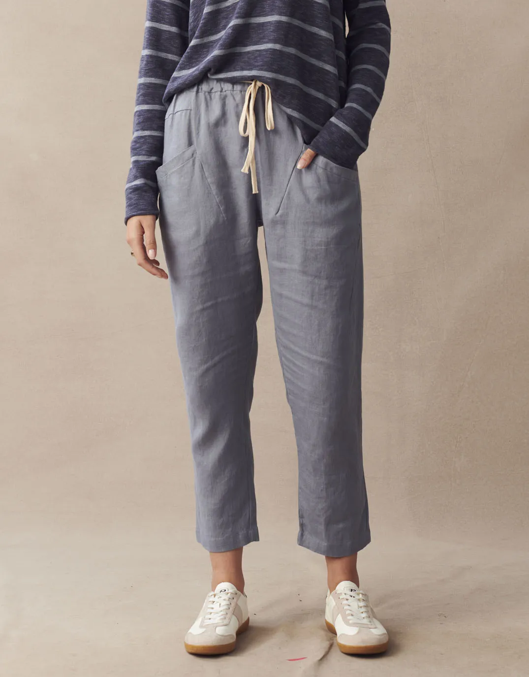 Luxe Linen Pants - Steel