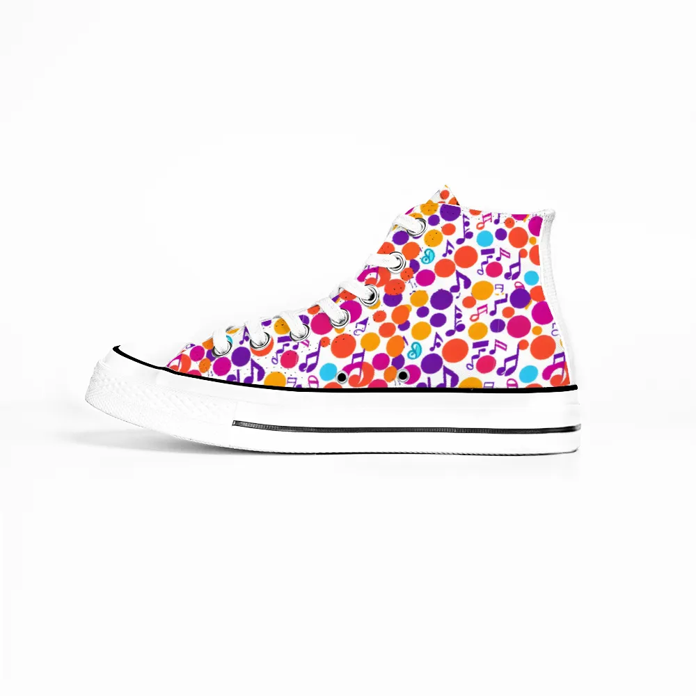 Musical Pattern Collection - Classic Unisex High Top Canvas Sneakers