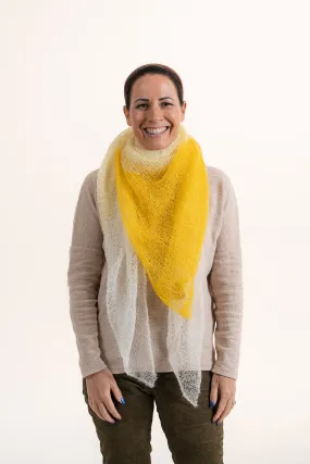 Super Fine Square Mohair Scarf - Yellow