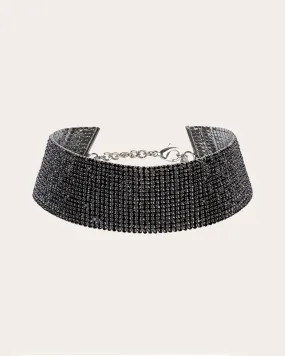 The Victoria choker - black crystals