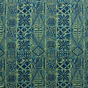 Traditional Tongan Geometric Design Fabric | Peachskin