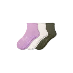 Women's Merino Wool Blend Roll-Top Gripper House Sock 3-Pack